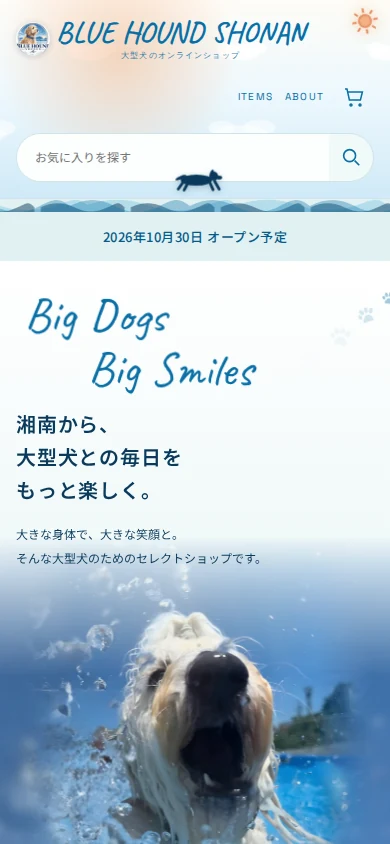 BLUE HOUND SHONANのサイト・スマートフォン表示